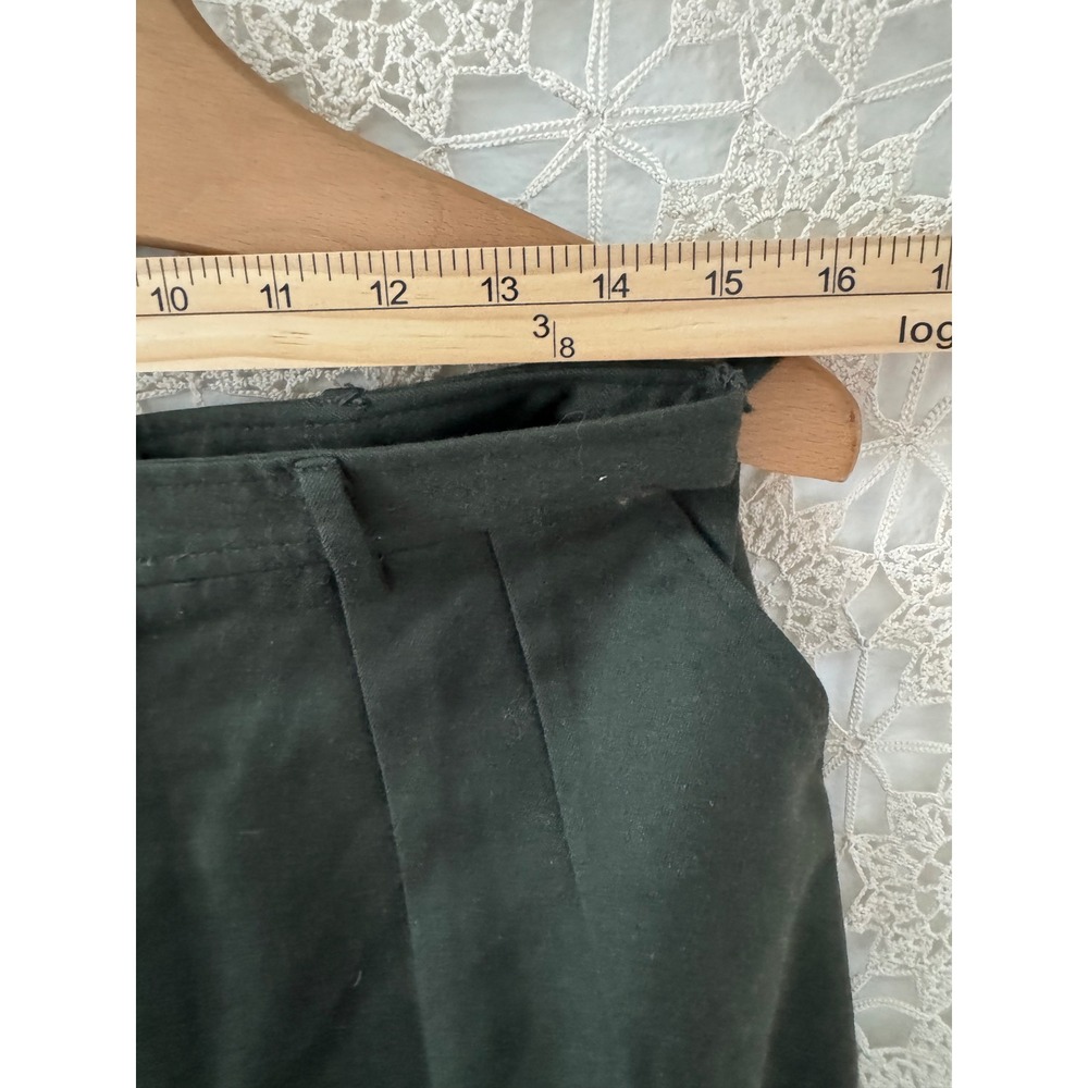 Vintage 70's Yves Saint Laurent Pleated Wool Dress Pants Size 12 Green - Picture 6 of 9